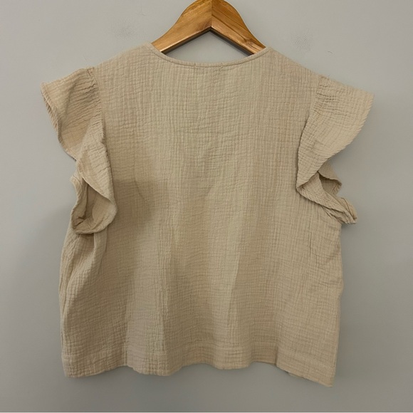 Rails Miley Linen V-Neck Top in Flax Beige - Picture 5 of 5